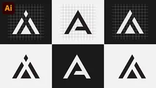 Easy Letter A Grid Logo Design Process On Same Lines | Adobe Illustrator Tutorial