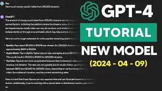 How To Access New GPT-4 Turbo Model (GPT-4 Turbo 2024-04-09)