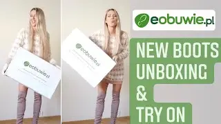 Eobuwie online shopping Eva Minge designer Beautiful Boots UNBOXING & TRY ON