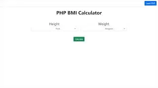 Simple BMI Calculator PHP Script