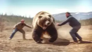 Men Try to Fight Away Grizzly Bear, But Instantly Regret It