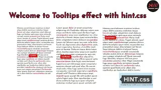 Create animated tooltips usinng css framework || Hint.css || html css js