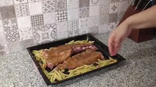 Свиные ребрышки в очень вкусном маринаде. Сочные. Costillas marinadas.