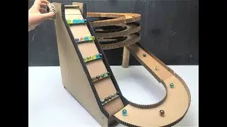 How to make Marble Run with escalator out of cardboard