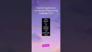 Android Application Programming Languages List | Android Developer Things #subscribetomychannel