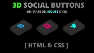 CSS - 3D Social Media Icons Hover Effects | Isometric Icons | Webkit Coding