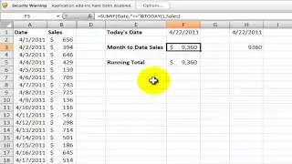 Use SUMIF in Excel to Total Year-to-Date Sales