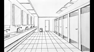 How to draw a room in one point perspective for beginners