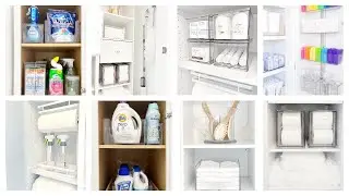 New! Linen & Laundry Closet Organization w/Cricut