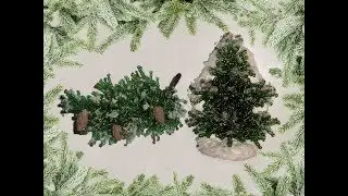 Сувенир-магнит своими руками. Часть 5/7. // Елочка из бисера. // Еловая ветка из бисера.