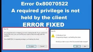 How to Fix A Required Privilege Is Not Held By The Client Error