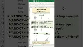 Use VLOOKUP with Approximate Match to Assign Categories in Excel