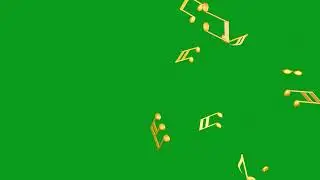 3d music notes falling animation green screen and black screen no copyright video effects