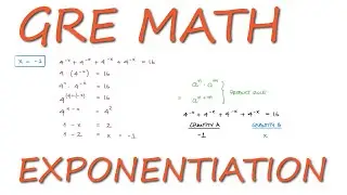 GRE Math - EXPONENTIATION Example in 2 Minutes!
