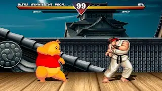 WINNIE THE POOH VS RYU 💥 HIGH LEVEL EPIC FIGHT!