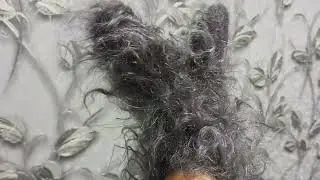 Кудрявые теплые варежки из козьего пуха.