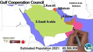 Gulf Cooperation Council (GCC) / Member Countries of GCC / Gulf Countries (A Series of World Map)