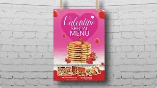 How to design Valentine Food Menu Flyer | Photoshop Tutorials