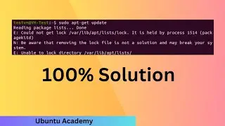 Error lock /var/lib/dpkg/lock-frontend. It is held by process | Solution in 30 Sec | Ubuntu Academy