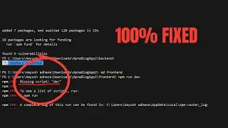 How to fix npm missing script start |Npm err missing script dev|Npm missing script start