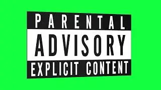 Parental Advisory Explicit Content Green Screen Logo Loop Chroma Animation