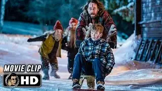 THERE'S SOMETHING IN THE BARN | Sled Chase (2023) Movie CLIP HD