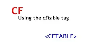 ColdFusion | Using the cftable tag