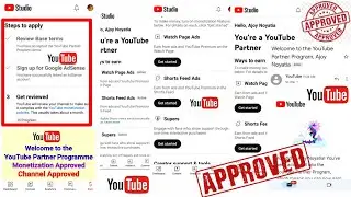 Welcome to the YouTube Partner Programme | YouTube Monetization Approved | Youtube Channel Approved