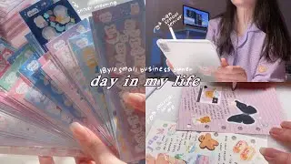 a day as an 18 year old small business owner 📂 unboxing 800 stickers, journal with me, typing asmr