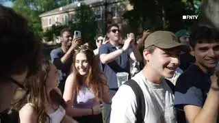 Rutgers University students chant 