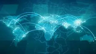 Globalization World Map Animation HD Blue