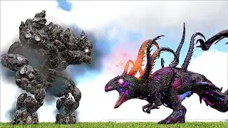 FRENZY GIGANOTOSAURUS BOSS VS STONE GOLEM BOSS (ARK SURVIVAL EVOLVED BATTLE)