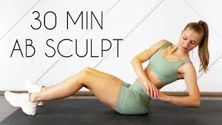 30 MIN CARDIO AB SCULPT WORKOUT with Warm Up & Cool Down (No Equipment)