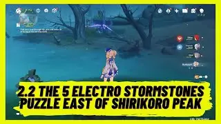 Genshin Impact 2.2 - The 5 Electro Stormstones Puzzle East of Shirikoro Peak - Tsurumi Island