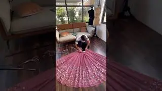 Lehenga Making Process || Peach color Sequence Embroidery work Designer Lehenga choli 