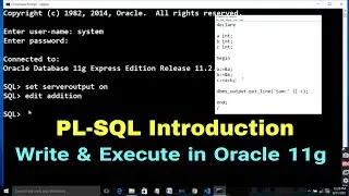 Basic PL/SQL Introduction | How to Write & Execute PL/SQL Program in Oracle 11g