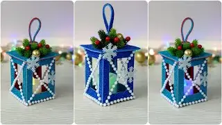 🔥Christmas Lantern Diy 🎄Christmas decorations ✨Christmas craft idea