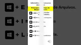 Atalhos do Windows 10 - 11 | Teclas de atalho para concursos | Informática para Concursos 2024