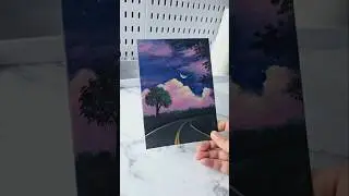 Pink clouds painting idea / easy acrylic painting for beginners ✨️