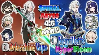 C0 Arlecchino Vape & C0 Neuvillette HyperBloom | Genshin Impact Abyss 4.6 | Floor 12 9 Stars