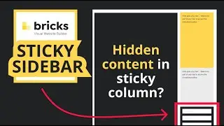 Sticky sidebar | Floating column - Bricks Builder