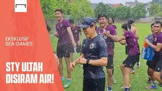 SEA Games 2022 | Coach Shin Tae-yong (STY) Basah Kuyup Disiram Air Oleh Pemain Timnas Indonesia