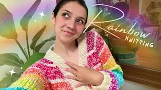 Knitting a Rainbow Sweater | Knitting Art Vlog