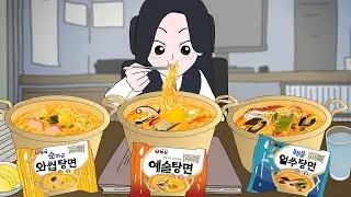 Sneaky Ramen Mukbang in the Teacher's Office | Animation ASMR