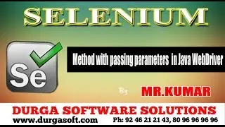 Selenium  || Method with passing parameters  in Java WebDriver