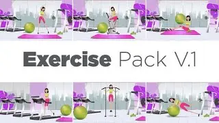 Female Character Exercise Toolkit After Effects Template Videohive 34013818