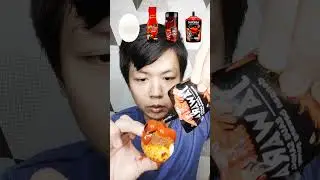 Telur rebus + saus samyang, boncabe lv 50, sambal jawara di telan hidup-hidup ⁉️🔥😱 