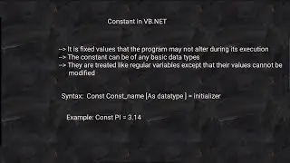 Constant in VB.NET | Constant in VB.NET with working example in visual studio