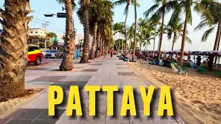 Along Pattaya Beach, Thailand 4K Walking Tour