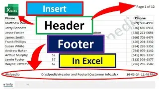 How to Insert Header and Footer in Excel